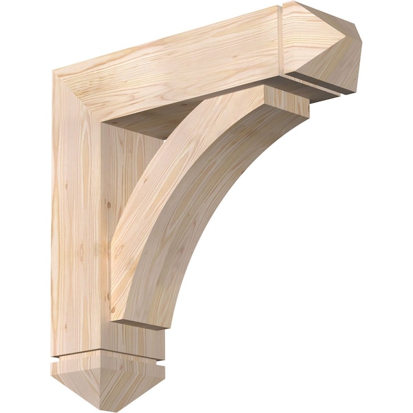 Ekena Millwork Thorton Arts and Crafts Smooth Bracket w/ Offset Brace, Douglas Fir, 7 1/2"W x 28"D x 28"H BKT0806X28X28THR03SDF - main